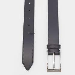 مملوكة مسبقًا Burberry Black Leather Buckle Belt 95CM