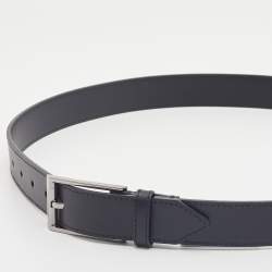 مملوكة مسبقًا Burberry Black Leather Buckle Belt 95CM