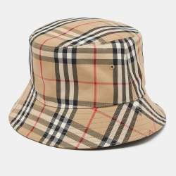 Burberry Beige Nova Check Cotton Bucket Hat XL