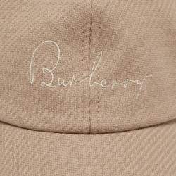 Burberry Beige Logo Embroidered Wool & Cashmere Baseball Cap One Size