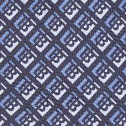 Pre Owned Burberry Blue Monogram Print Silk Tie