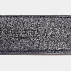 Burberry Navy Blue/Brown Leather TB Reversible Belt M