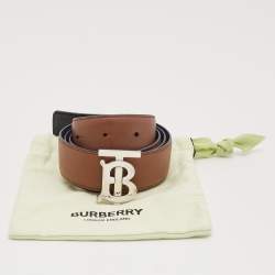 Burberry Navy Blue/Brown Leather TB Reversible Belt M