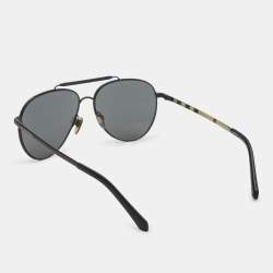 Pre Owned Burberry Black B 3097 Aviator Sunglasses