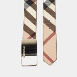 Burberry Beige Supernova Check Coated Canvas Buckle Belt 100 CM