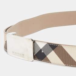 Burberry Beige Supernova Check Coated Canvas Buckle Belt 100 CM