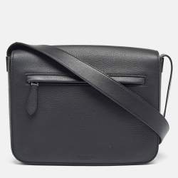 Burberry Black Leather Small Olympia Messenger Bag