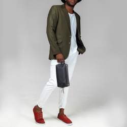 Pre Owned Burberry Navy Blue Nova Check PVC Travel Pouch