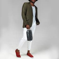 Pre Owned Burberry Smoke Nova Check PVC Travel Pouch