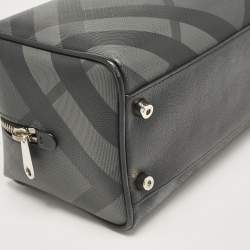 Pre Owned Burberry Smoke Nova Check PVC Travel Pouch