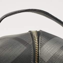Pre Owned Burberry Smoke Nova Check PVC Travel Pouch