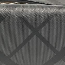 Pre Owned Burberry Smoke Nova Check PVC Travel Pouch