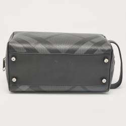 Pre Owned Burberry Smoke Nova Check PVC Travel Pouch