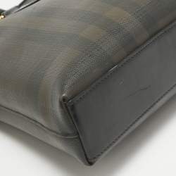 Burberry Smoked Check Coated Canvas and Leather The Barrow Briefcase Bag