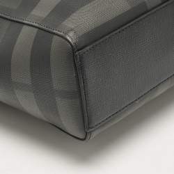 Burberry Black/Smoke Check Coated Canvas Laptop Bag