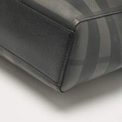 Burberry Black/Smoke Check Coated Canvas Laptop Bag