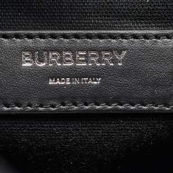 Burberry Black/Silver Mirror Effect Suede and Leather Backpack