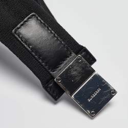 Burberry Black/Silver Mirror Effect Suede and Leather Backpack