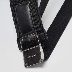 Burberry Black/Silver Mirror Effect Suede and Leather Backpack
