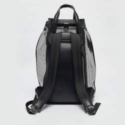 Burberry Black/Silver Mirror Effect Suede and Leather Backpack