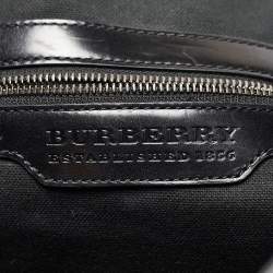 Burberry Black House Check PVC and Leather Messenger Bag