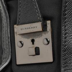 Burberry Black Leather and Nylon Laptop Bag