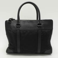 Burberry Black Leather and Nylon Laptop Bag