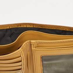 Burberry Brown/Yellow Smoke Check Coated Canvas and Leather Bifold Wallet