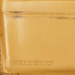 Burberry Brown/Yellow Smoke Check Coated Canvas and Leather Bifold Wallet