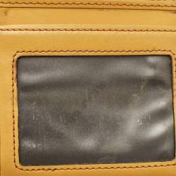 Burberry Brown/Yellow Smoke Check Coated Canvas and Leather Bifold Wallet
