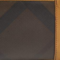 Burberry Brown/Yellow Smoke Check Coated Canvas and Leather Bifold Wallet