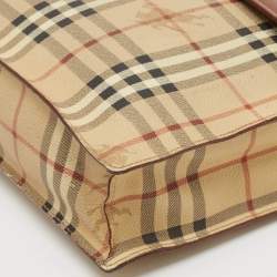 Burberry Brown/Beige Haymarket Coated Canvas and Leather Briefcase
