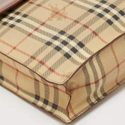 Burberry Brown/Beige Haymarket Coated Canvas and Leather Briefcase