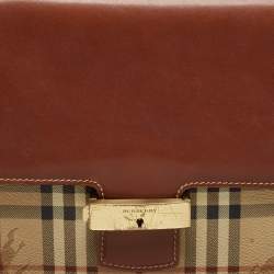 Burberry Brown/Beige Haymarket Coated Canvas and Leather Briefcase