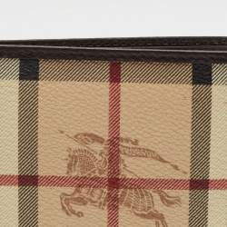 Burberry Beige/Brown Haymarket Check Coated Canvas and Leather Bifold Wallet