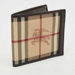 Burberry Beige/Brown Haymarket Check Coated Canvas and Leather Bifold Wallet