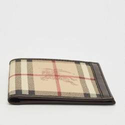 Burberry Beige/Brown Haymarket Check Coated Canvas and Leather Bifold Wallet