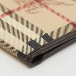 Burberry Beige/Brown Haymarket Check Coated Canvas and Leather Bifold Wallet