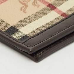 Burberry Beige/Brown Haymarket Check Coated Canvas and Leather Bifold Wallet