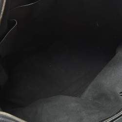 Pre Owned Burberry Black Check Coated Canvas and Leather Duffle Bag