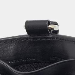 Pre Owned Burberry Black Leather Elmer Lanyard Card Holder