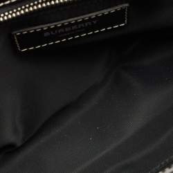 Pre Owned Burberry Black/Brown TB Monogram Coated Canvas and Leather Messenger Bag