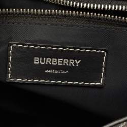 Pre Owned Burberry Black/Brown TB Monogram Coated Canvas and Leather Messenger Bag