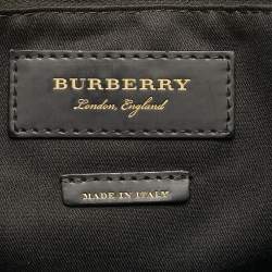 Pre Owned Burberry Brown/Black Smoked Check Coated Canvas and Leather The Barrow Briefcase