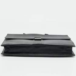 Pre Owned Burberry Black Leather Blackford Briefcase