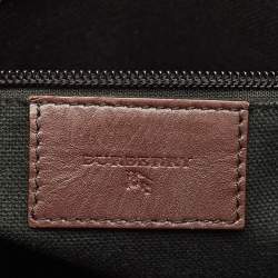 مملوكة مسبقًا Burberry Brown/Beige Haymarket Coated Canvas Flap Messenger Bag