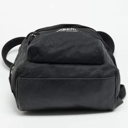 Pre Owned Burberry Black Nylon Logo Print Backpack