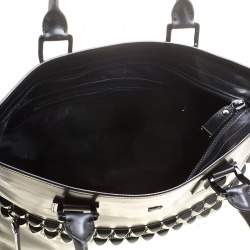 Burberry Black Glazed Leather Studded Tote 