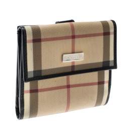 Burberry Beige House Check PVC Bifold Wallet