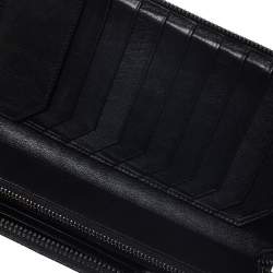 Burberry Navy Blue Leather Zip Around Wallet